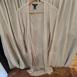 White House Black Market Taupe Knit Cardigan